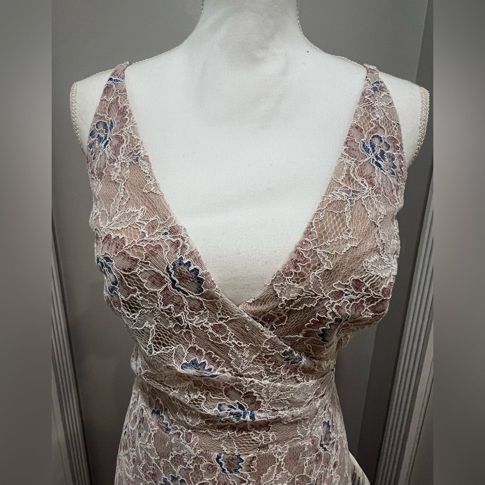 Dress the Population Helen Sleeveless Wrap Top Lace Gown size large NWT - Picture 8 of 15